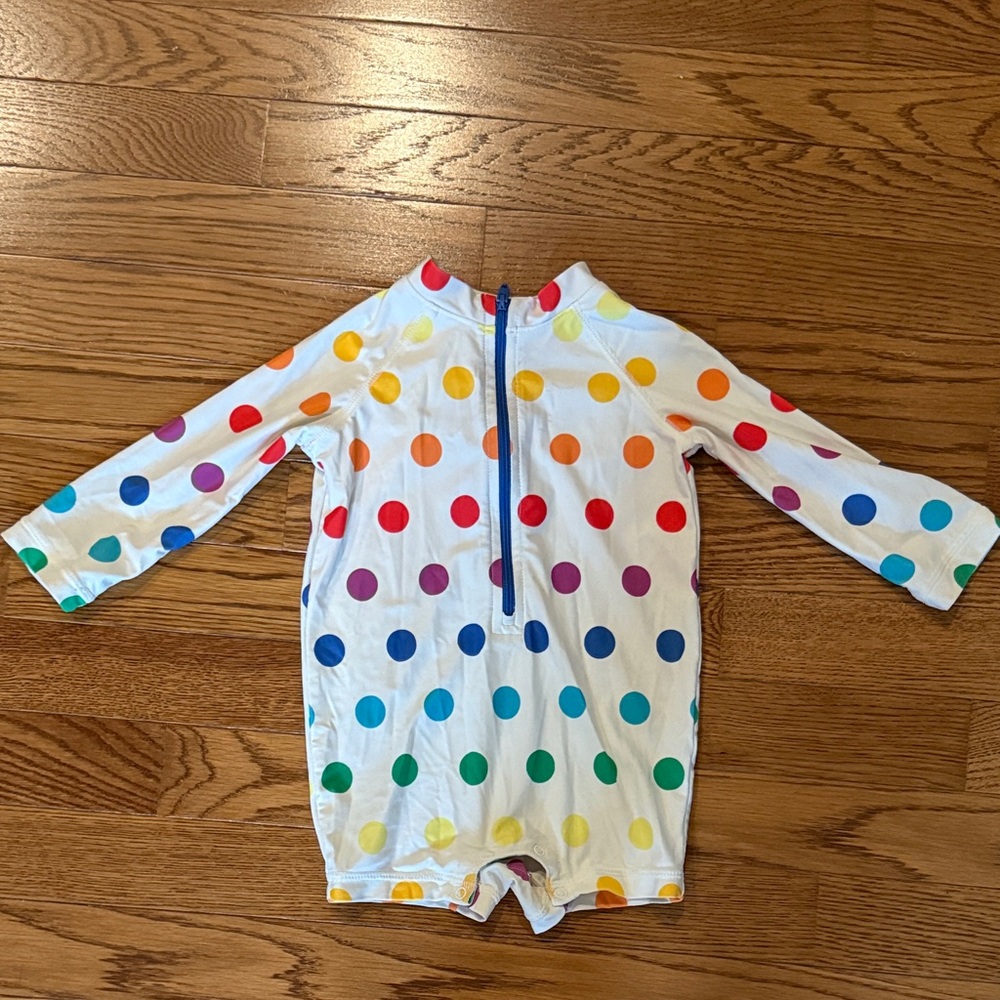 Primary Colorful Polka Dot Kids Bathing Suit